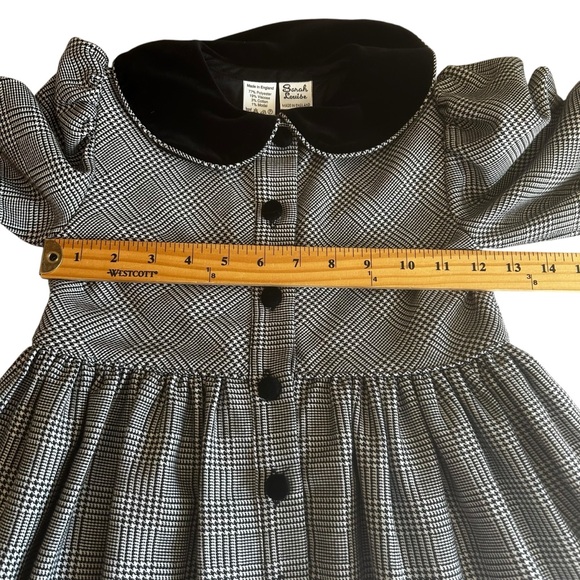 Sarah Louise England childs dress houndstooth Peter Pan Collar sz 6 black white - Picture 5 of 14